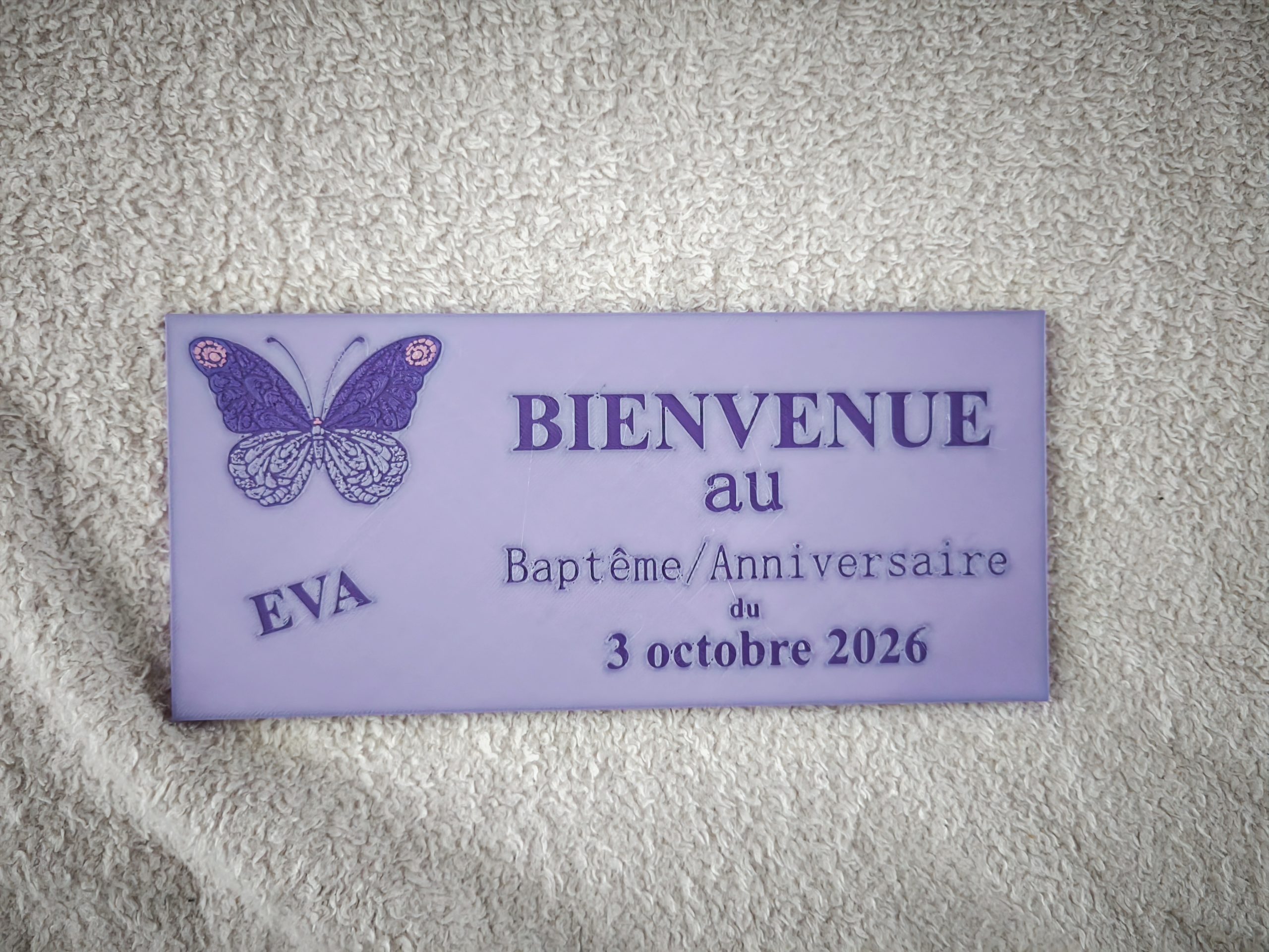 Pancarte de bienvenue baptême anniversaire
