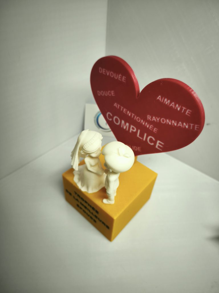 Trophée de la meilleure épouse vue du dessus